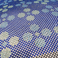 SS16 Heart Print Black Rhinestone Stretch Mesh Fabric Factory