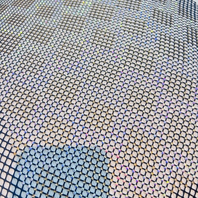 SS16 Color Block Design Bedazzled Mesh Fabric Exporter