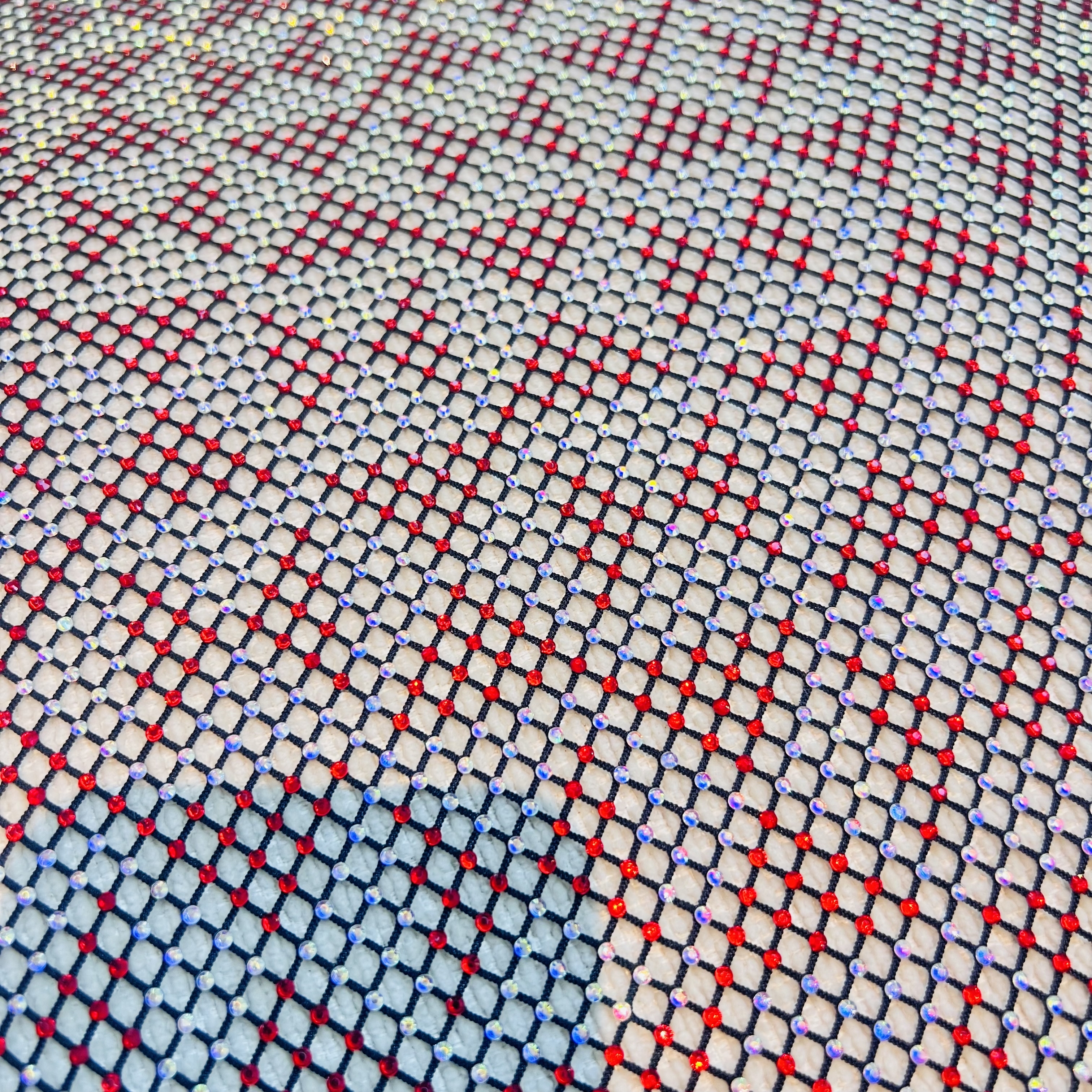 SS16 Color Block Design Bedazzled Mesh Fabric Exporter