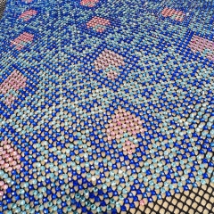 SS16 Bling Rhombus Pattern White Crystal Rhinestone Mesh Fabric Wholesale