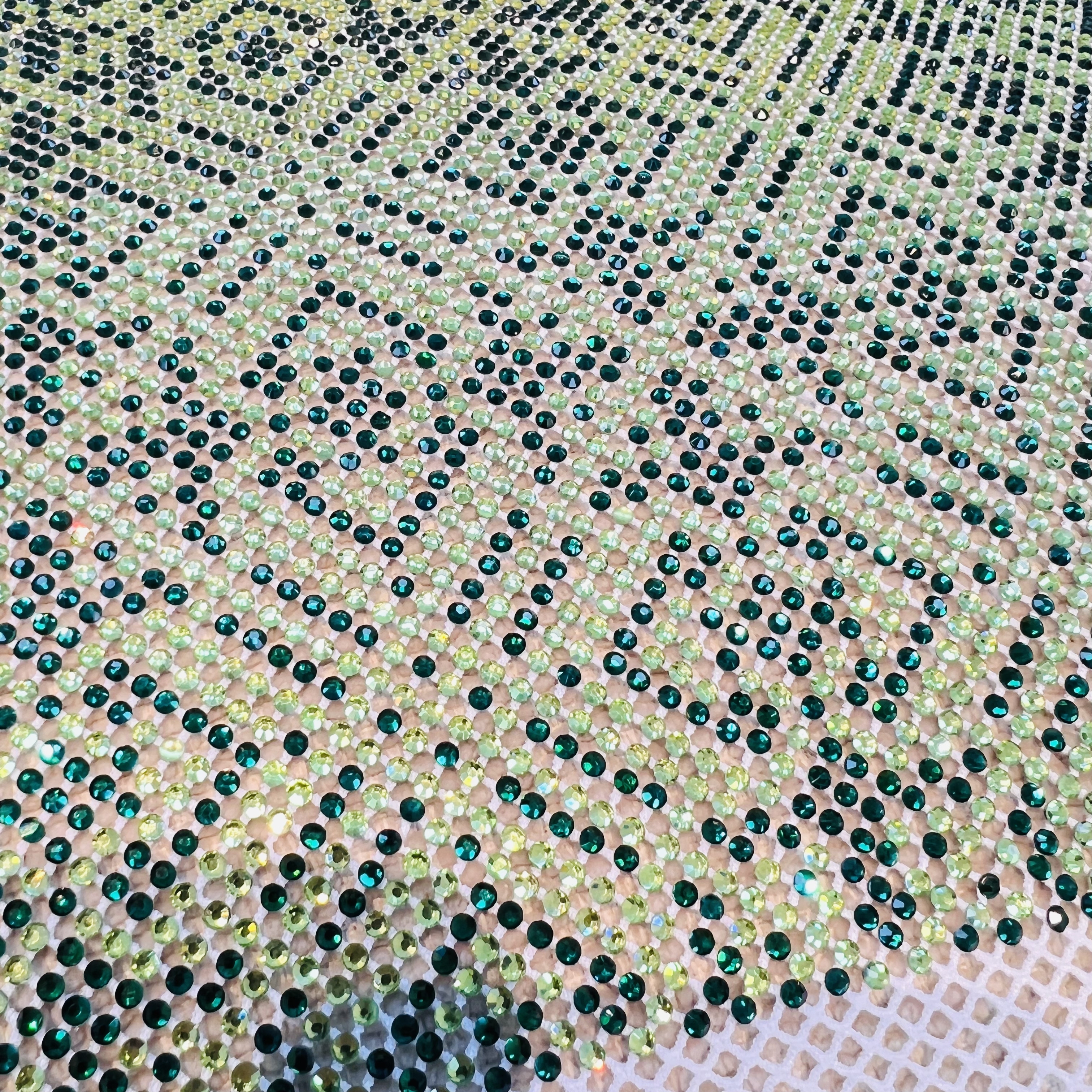SS16 Bling Rhombus Pattern White Crystal Rhinestone Mesh Fabric Wholesale
