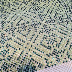 SS16 Bling Rhombus Pattern White Crystal Rhinestone Mesh Fabric Wholesale
