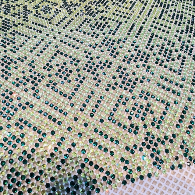 SS16 Bling Rhombus Pattern White Crystal Rhinestone Mesh Fabric Wholesale