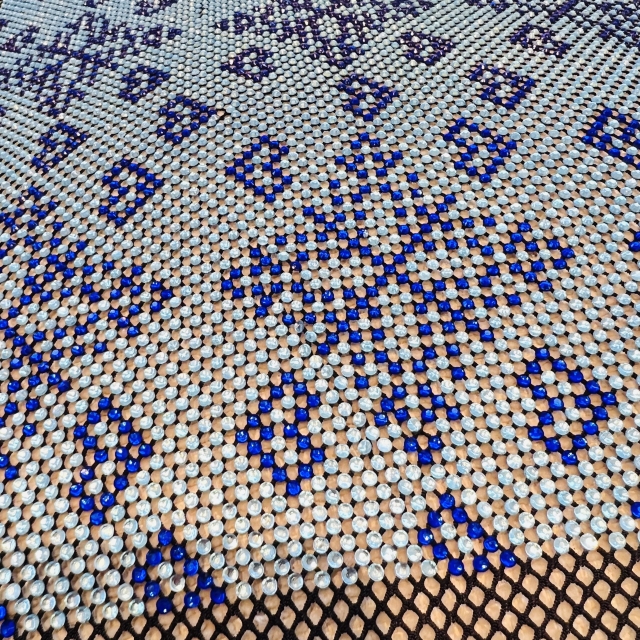 SS16 Bling Rhombus Pattern White Crystal Rhinestone Mesh Fabric Wholesale