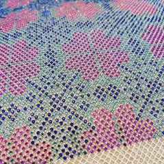 SS16 Creative Pattern Black Diamante Mesh Fabric Supplier