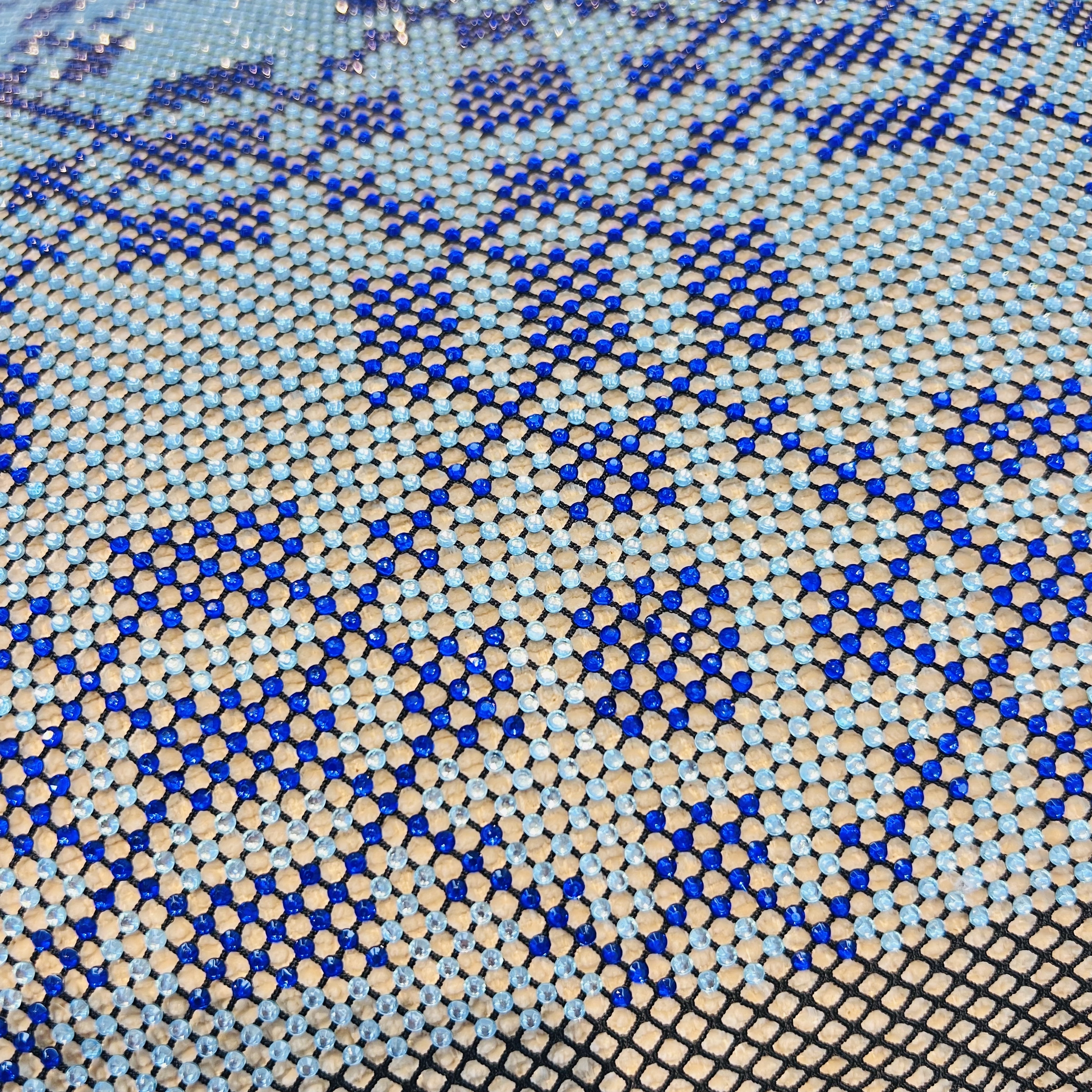 SS16 Bling Rhombus Pattern White Crystal Rhinestone Mesh Fabric Wholesale