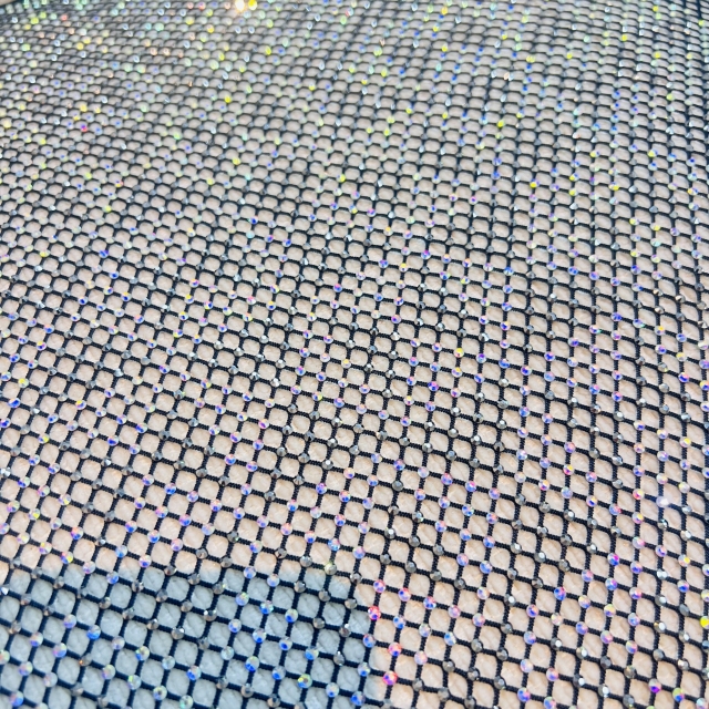 SS16 Color Block Design Bedazzled Mesh Fabric Exporter