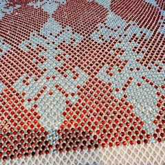 SS16 Creative Pattern Black Diamante Mesh Fabric Supplier