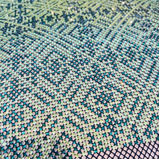 SS16 Bling Rhombus Pattern White Crystal Rhinestone Mesh Fabric Wholesale