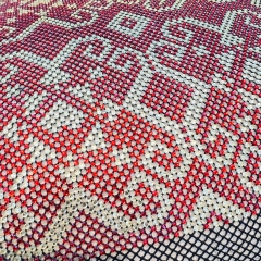 SS16 Heart Pattern Red Mesh Crystal Fabric Exporter