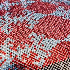 SS16 Creative Pattern Black Diamante Mesh Fabric Supplier