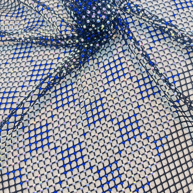 SS16 Color Block Design Bedazzled Mesh Fabric Exporter