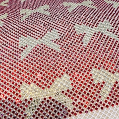 SS16 Creative Pattern Black Diamante Mesh Fabric Supplier