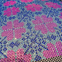 SS16 Creative Pattern Black Diamante Mesh Fabric Supplier