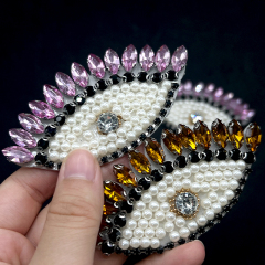 Bling Evil Eye Design Pearl Crystal Patch Exporter