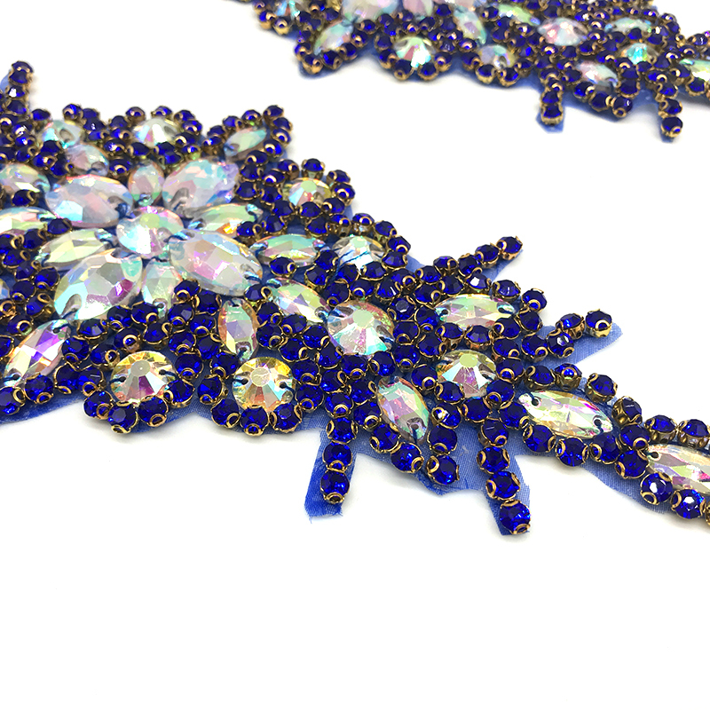 Multi Color Resin Diamond Applique for Wedding Dress Supplier
