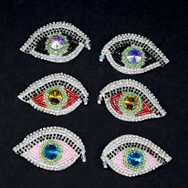 Evil Eye Diamond Beaded Iron On Patches Wholesale