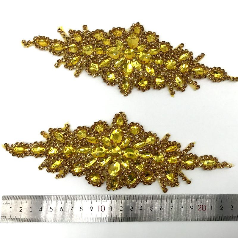 Multi Color Resin Diamond Applique for Wedding Dress Supplier