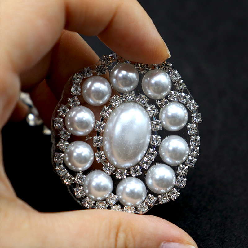 Shiny Floral Pearl Crystal Bedazzled Patch Factory