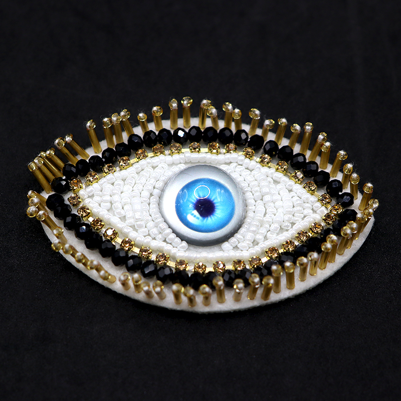 Rhinestone Beaded Eye Iron On Patches for Clothes Custom
