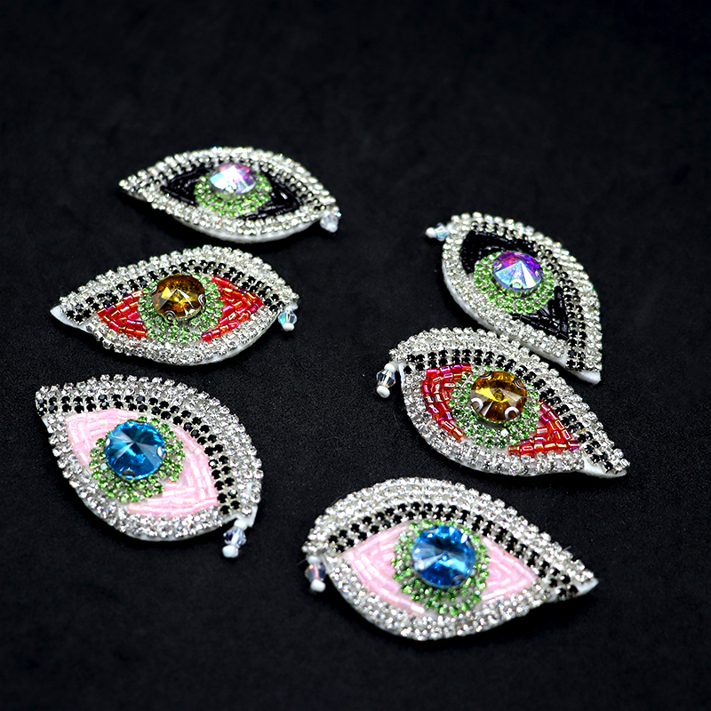 Evil Eye Diamond Beaded Iron On Patches Wholesale