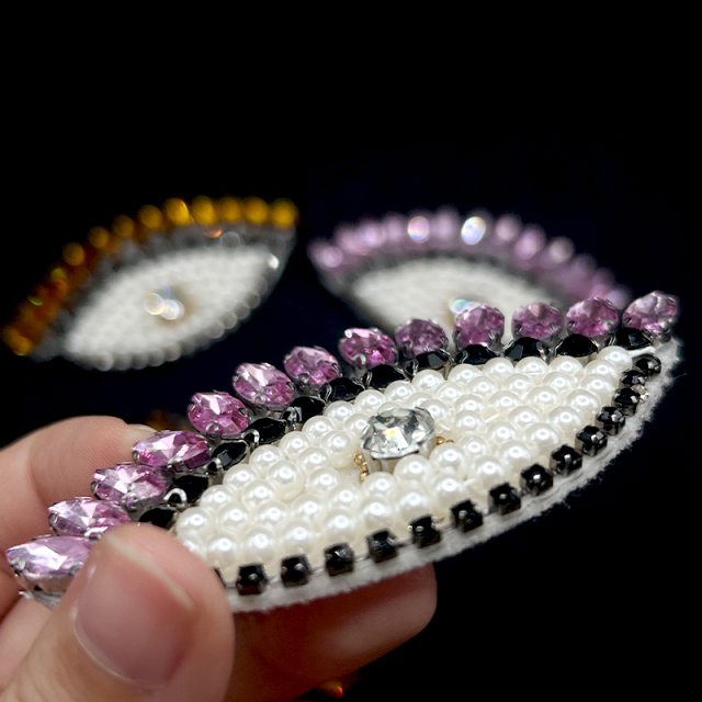 Bling Evil Eye Design Pearl Crystal Patch Exporter