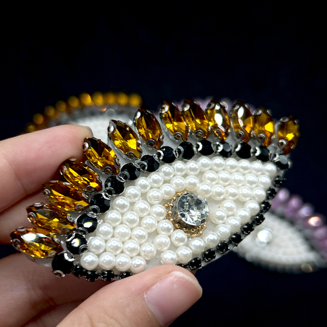 Bling Evil Eye Design Pearl Crystal Patch Exporter