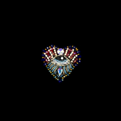 Heart Shaped Pearl Beaded Crystal Patches for Clothing Supplier