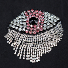 Rhinestone Beaded Eye Iron On Patches for Clothes Custom