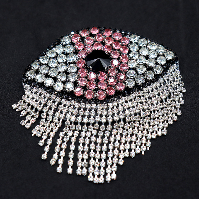 Rhinestone Beaded Eye Iron On Patches for Clothes Custom