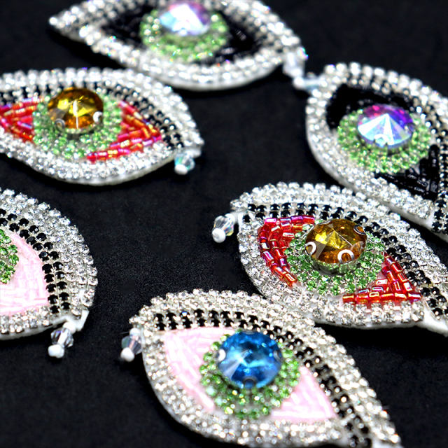 Evil Eye Diamond Beaded Iron On Patches Wholesale