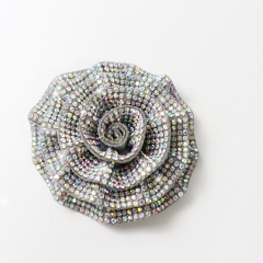 Colorful 3D Rose Floral Iron On Patches with Diamond Custom