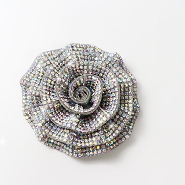Colorful 3D Rose Floral Iron On Patches with Diamond Custom