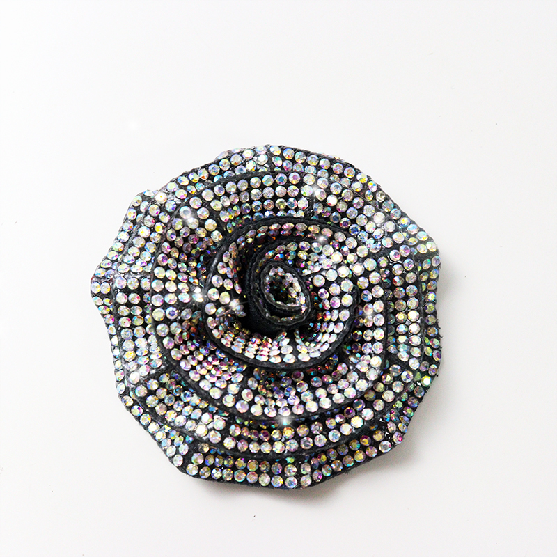 Colorful 3D Rose Floral Iron On Patches with Diamond Custom
