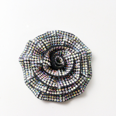 Colorful 3D Rose Floral Iron On Patches with Diamond Custom