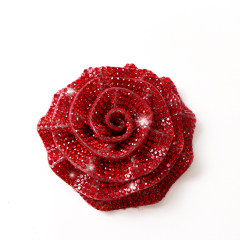 Colorful 3D Rose Floral Iron On Patches with Diamond Custom