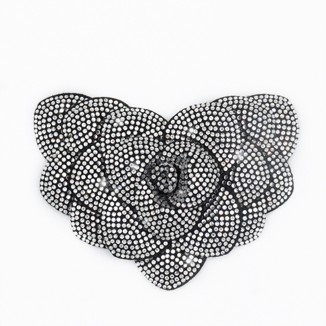 Bling Heart Shaped Rhinestone Patch for Garment Decor Wholesale
