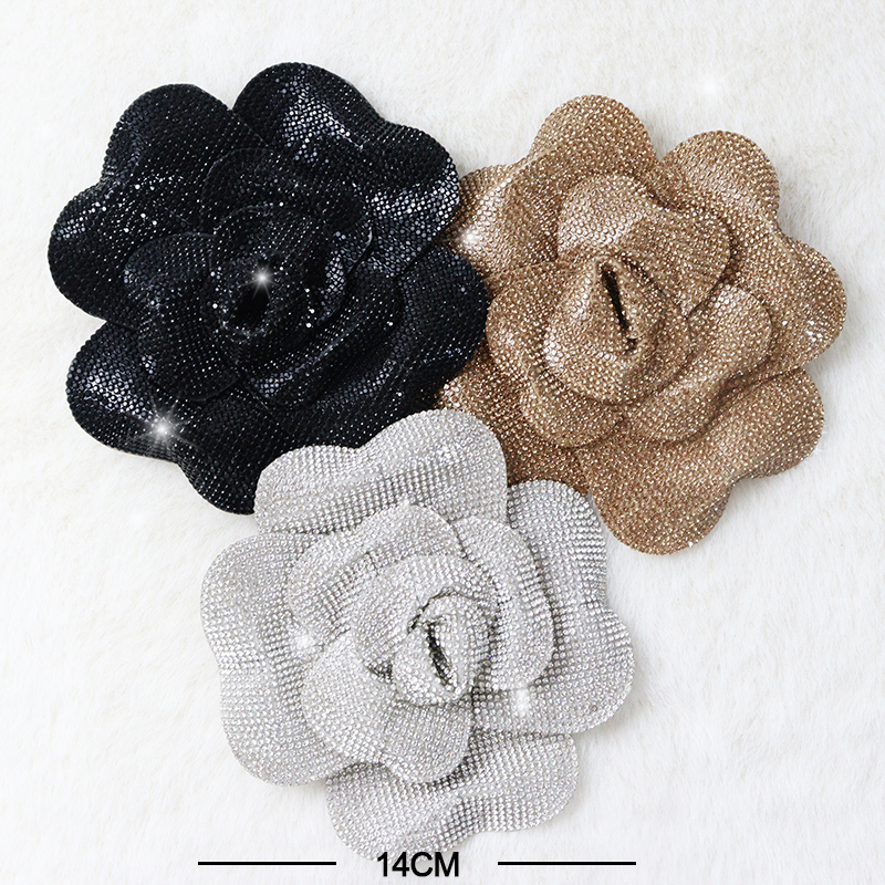 14cm 3D Rose Flower Diamond Applique Patches Manufacturer