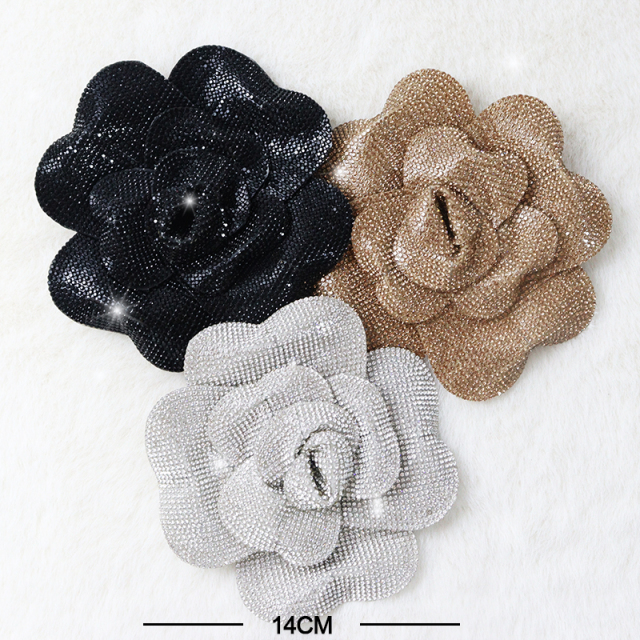 14cm 3D Rose Flower Diamond Applique Patches Manufacturer
