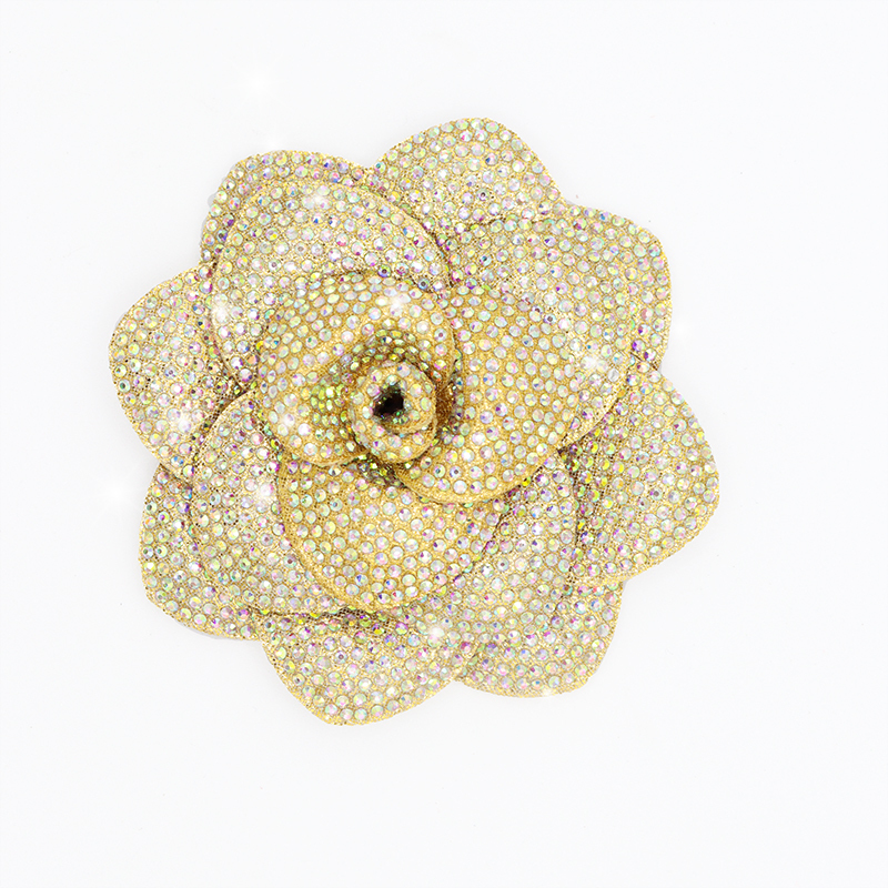8.5cm Bling Rose Flower Crystal Patch Appliques for Clothing Decor Exporter