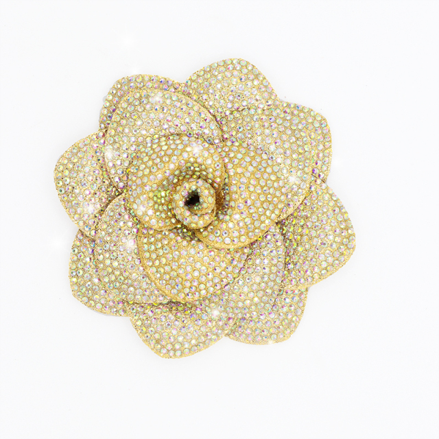 8.5cm Bling Rose Flower Crystal Patch Appliques for Clothing Decor Exporter