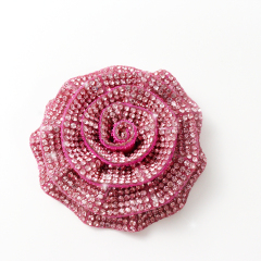 Colorful 3D Rose Floral Iron On Patches with Diamond Custom