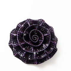 Colorful 3D Rose Floral Iron On Patches with Diamond Custom