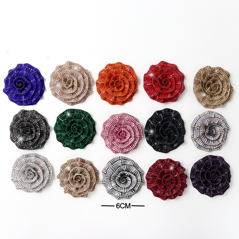 6cm 3D Color Matching Rose Floral Crystal Patches Manufacturer