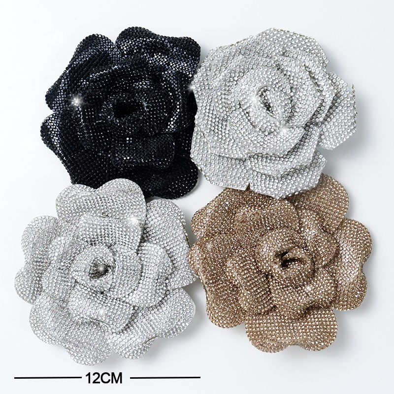 12cm 3D Flower Shape Crystal Patches Supplier