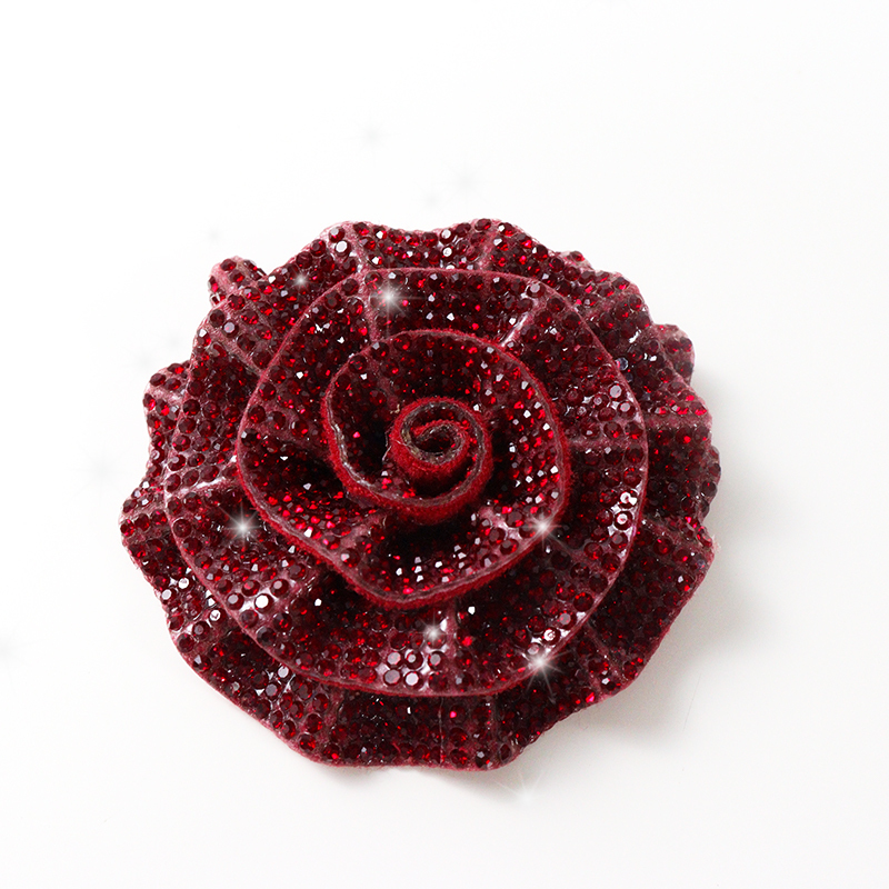 Colorful 3D Rose Floral Iron On Patches with Diamond Custom