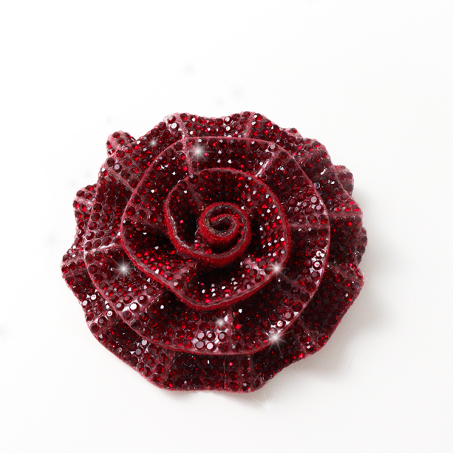 Colorful 3D Rose Floral Iron On Patches with Diamond Custom