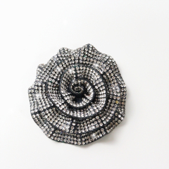 Colorful 3D Rose Floral Iron On Patches with Diamond Custom