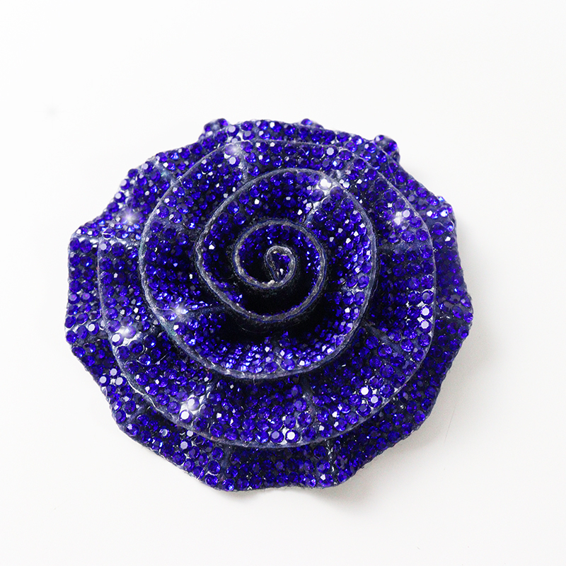 Colorful 3D Rose Floral Iron On Patches with Diamond Custom