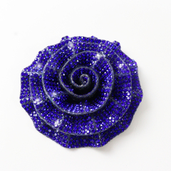 Colorful 3D Rose Floral Iron On Patches with Diamond Custom